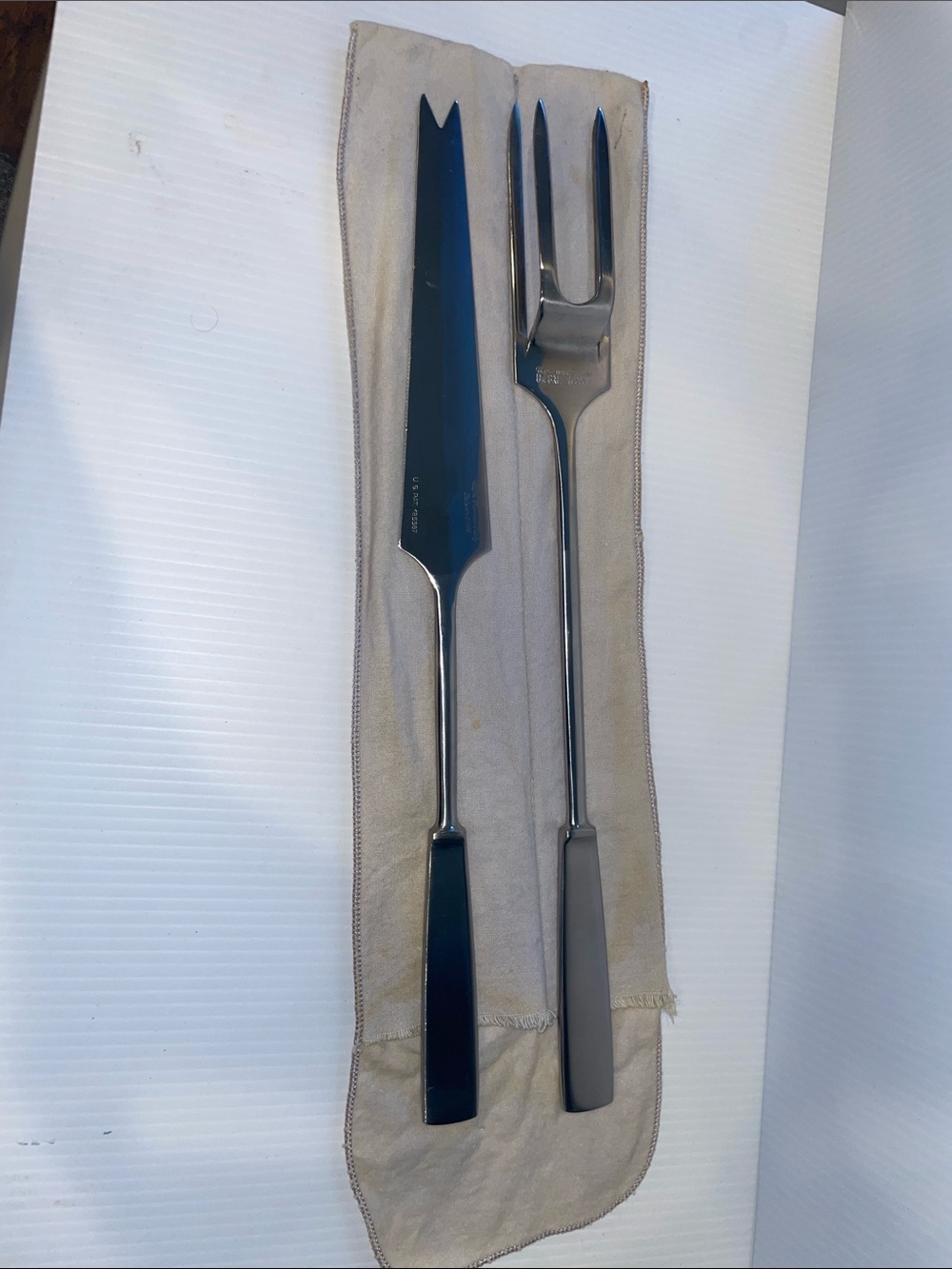 Capri Italy Stainless Steel Carving Knife and Fork Set